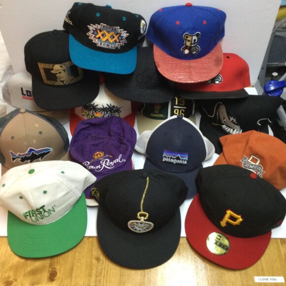 Large Hat Lot Baseball Caps Vintage Sport Snapback Patagonia Steelers Super Bowl